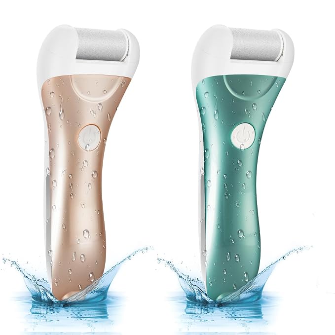 Callus Remover for Feet, Nicebirdie Electric Foot File Callus Removers Rechargeable Waterproof Pedicure Tools Foot Scrubber Shaver Feet Care Tool for Cracked Heels Dead Skin （Blue+Golden ）