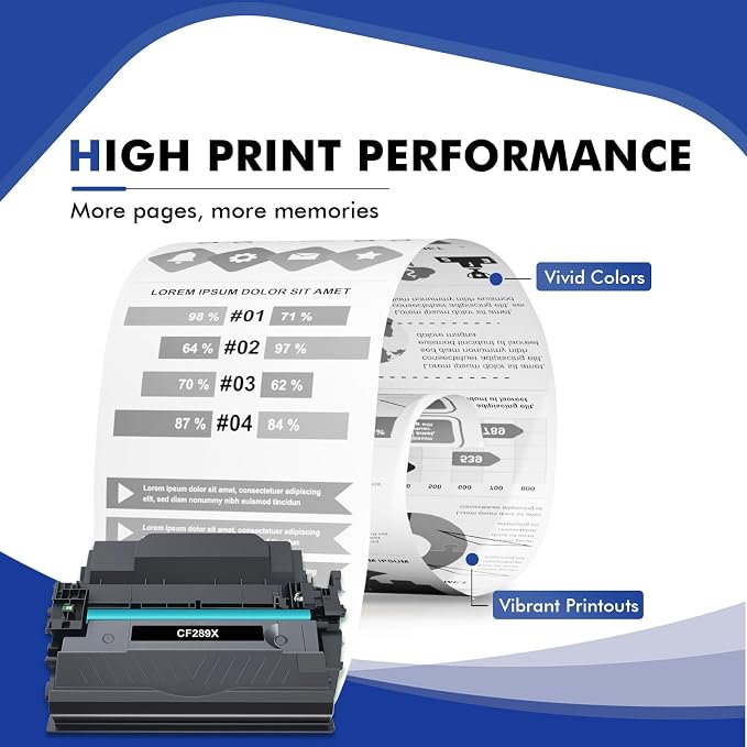 89X Black Toner Cartridge CF289X Compatible Replacement for HP CF289X 89X 89A CF289X (with Chip) for Enterprise M507n M507dn M507x MFP M528dn M528f M528c M528z M507 M528 Series Printer (2-Pack)