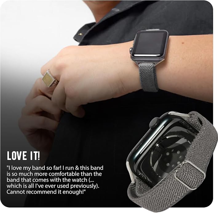Braxley Bands for Apple Watches - Stretchy and Washable - Adjustable with Apple Watch Bands for Women & Men - Compatible with Apple Watch Series SE Ultra 9 8 7 6 5 4 3 2 1
