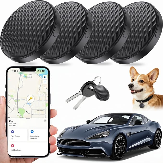 Mini GPS Tracker for Vehicles, Hidden Tracking Device for Vehicles, Car Tracker No Subscription Work with Find My (iOS Only), for Kids, Dogs, Key, Luggage (2)