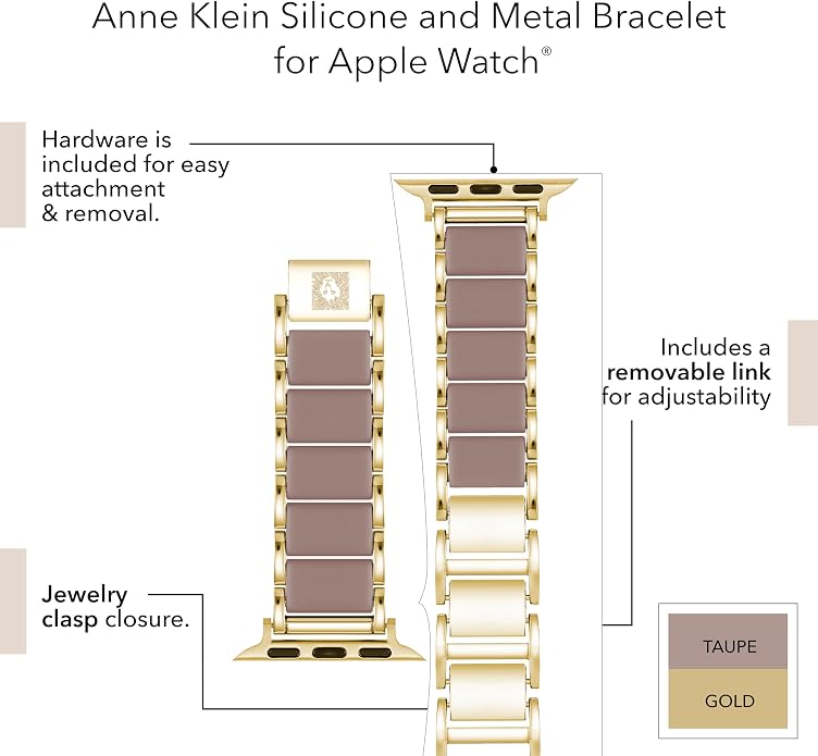 Anne Klein Silicone Adjustable Bracelet for Apple Watch