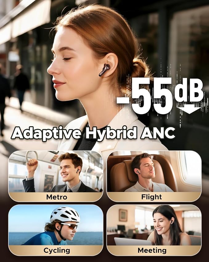 SoundPEATS Air5 Pro Hi-Res Wireless Earbuds, LDAC & aptX Lossless, Audiophile-Grade Sound with Wide Soundstage, 37H Playtime, Bluetooth 5.4, IPX5 Waterproof, Multipoint Connection