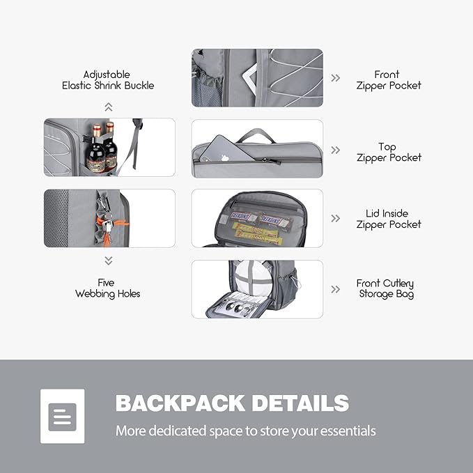 Maelstrom Cooler Backpack - 35/50 Can Insulated Soft Cooler Lunch Bag for Camping, Beach, Hiking & Shopping