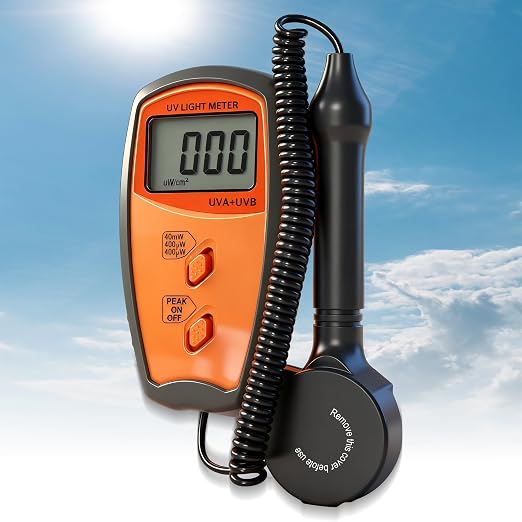 UV Light Meter Professional UV Monitors Measurable of UVA & UVB Light Measure Tester with 290~390nm Range Portable UV Sunlight Tester (Model UV340B)