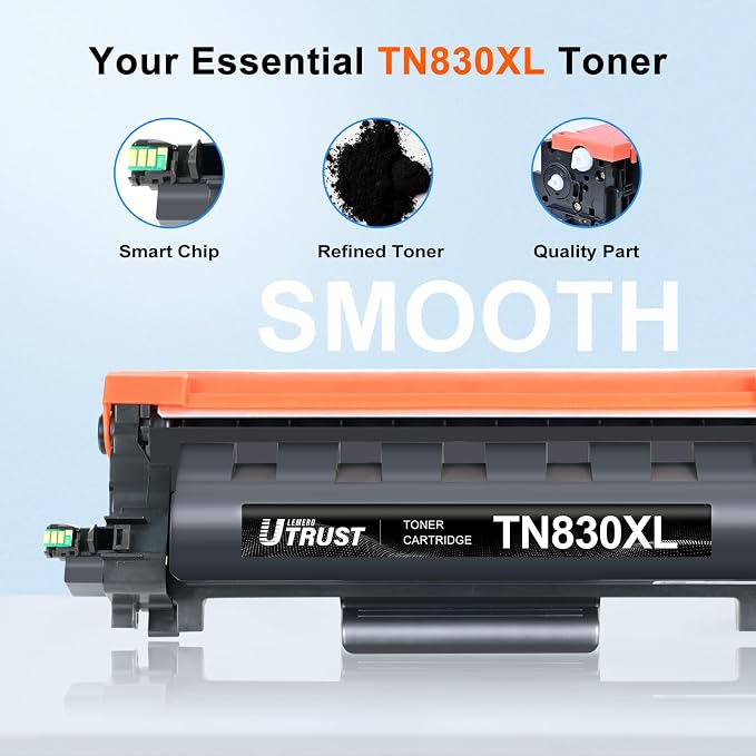 Compatible TN830XL Toner Cartridge Replacement for Brother TN830XL TN830 830XL Toner Work with Brother DCP-L2640DW HL-L2460DW HL-L2480DW HL-L2400D HL-L2405W MFC-L2820DW Printer 4 Pack TN830 High Yield