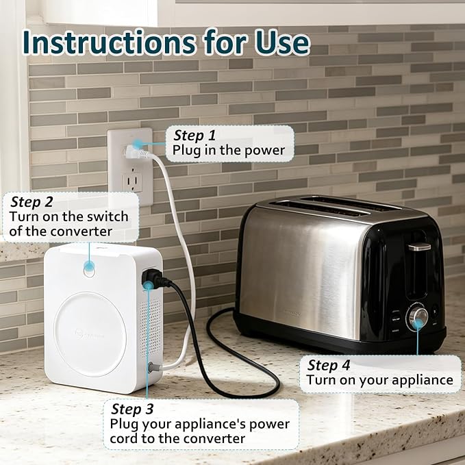uyoyous 2000W Step Up 110V to 220V Voltage Converter Transformer Step Up Converter 110v/120V to 220V/240V Power Transformer for Europe Asian Korea Appliances Use in US Canada