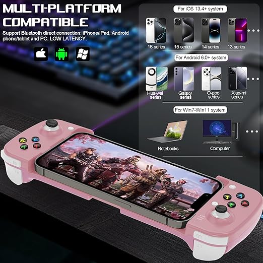 arVin Mobile Game Controller for Samsung Galaxy S23/S22/S21 Ultra, TCL, Tablet, Android Wireless Gamepad for iPhone 15/14/13/12, iOS, iPad, MacBook, PC Gaming Joystick with Back Button, Direct Play