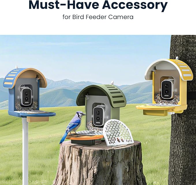 Smart Bird Feeder Camera with Bird Seed Guard (Green)