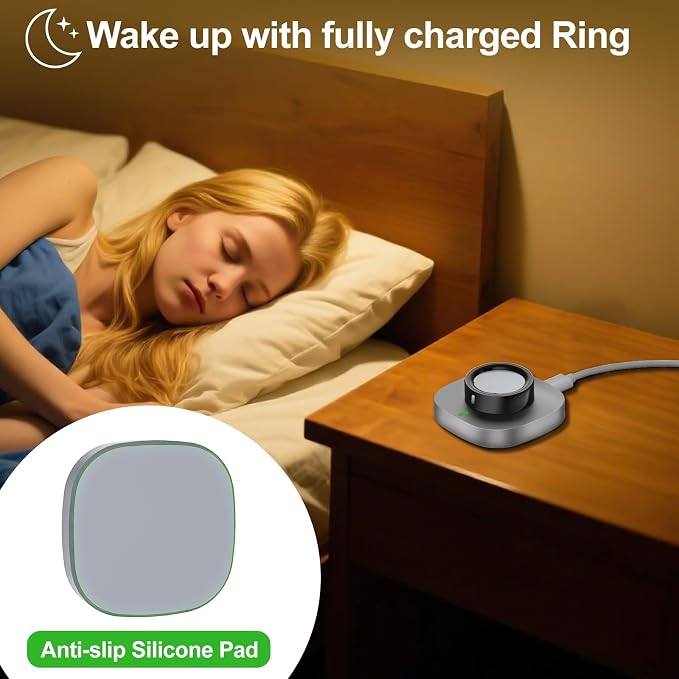 Compatible with Aura-Ring Gen 4 Charger Size 14, Safe & Fast Charging Dock | Replacement Portable Quick Charger with USB-C Cable, Bedside Charging Accessories for Traveling, Sleeping or Daily Life