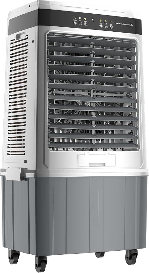 Uthfy 30 Inch Evaporative Air Cooler, 2300CFM Swamp Cooler with 5.5 Large Water Tank, 4 Ice Packs, Remote, 12H Timer, 120°Oscillation, Portable Outdoor Air Conditioner for Home, Garage Commercial Use