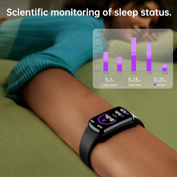 Health Fitness Tracker with 24/7 Heart Rate, Smart Watch with Blood Pressure and Blood Oxy-gen Monitor, Bulit-in 120+ Sport Mode, Sleep Tracking Waterproof Activity Tracker for Women Men