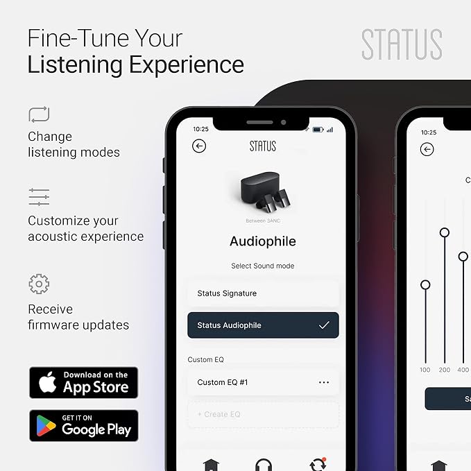 Status Audio Between 3ANC Bone Wireless Earbuds - Triple Driver - Active Noise Cancelling - 6X Microphones - Transparency Mode - 8H Playtime - Bluetooth 5.2. - IPX5