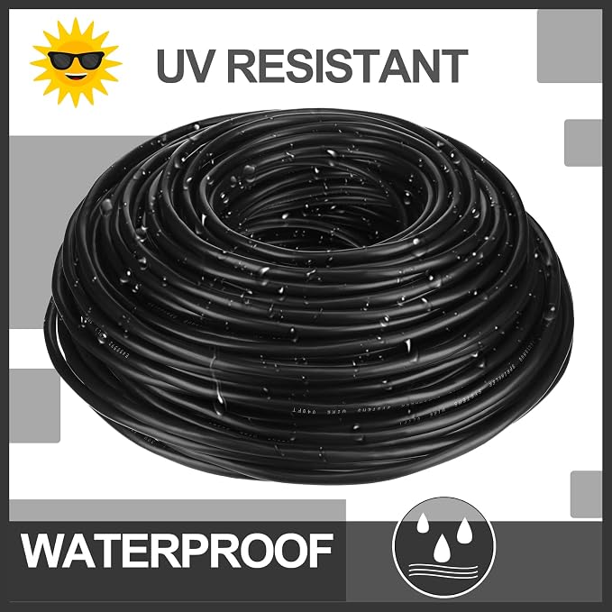 Hoolerry Solid Sprinkler System Wire 18 Gauge Irrigation Wire with UV Resistant PVC Jacket Sprinkler Cable for Underground Irrigation Field Central Control System 30v Ul Listed(18/2, 250 Ft)