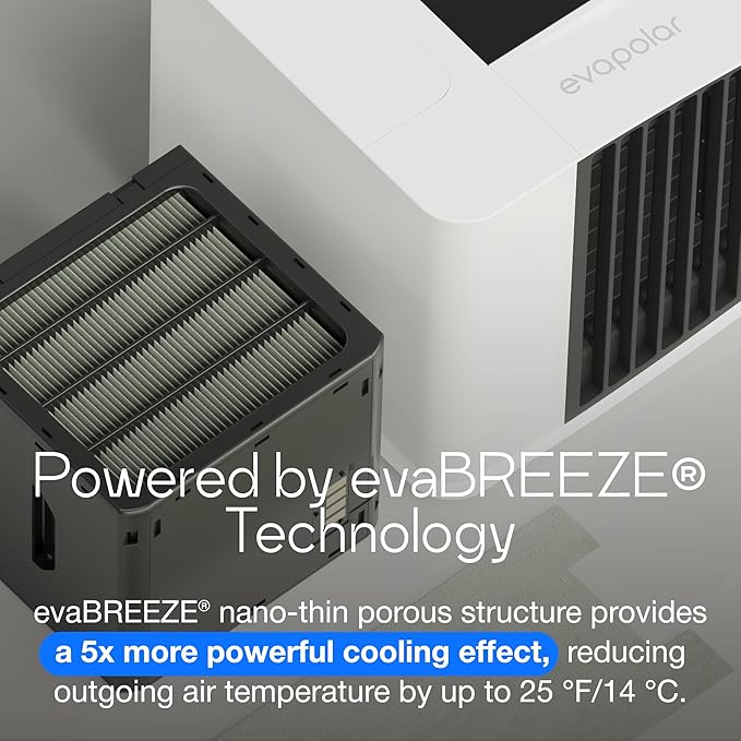 Cooling Fan for Desk and Camping - Portable Air Conditioners - Small Ice Fan for Tent - Mini Swamp Cooler - Evaporative Air Cooler, Evasmart Grey