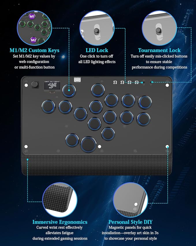 Leverless Controller Arcade Stick GM-16 and Kailh Low Profile Switches