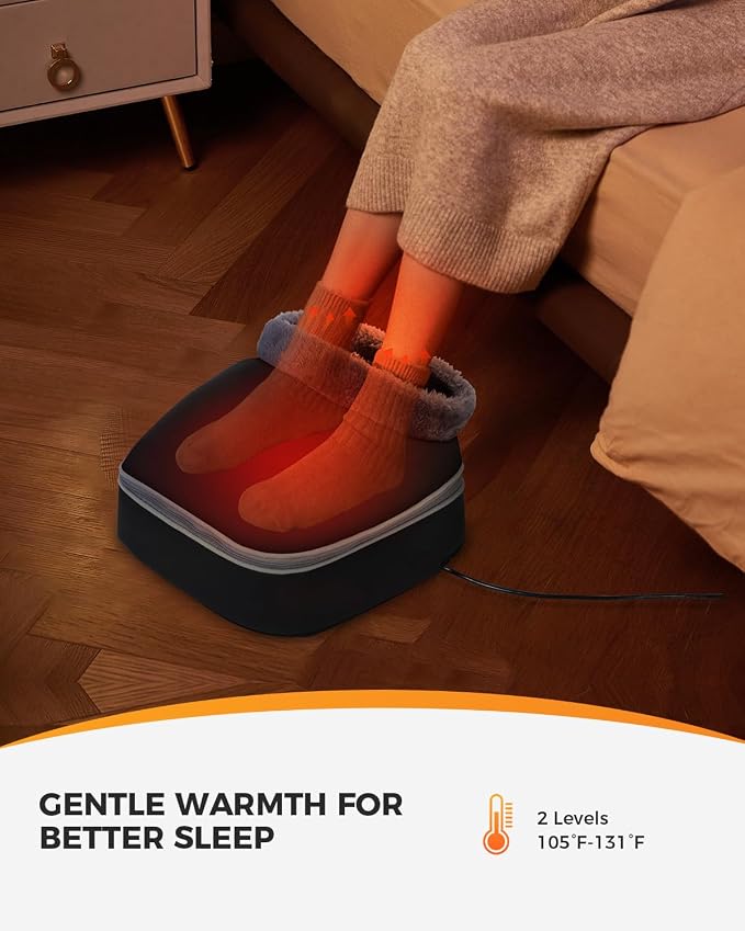 CooCoCo FSA Eligible Heated Foot Massager, HSA Approved Foot Warmer, Shiatsu Foot Heater for Plantar Fasciitis & Neuropathy, Feet Massage Machine for Pain Relief
