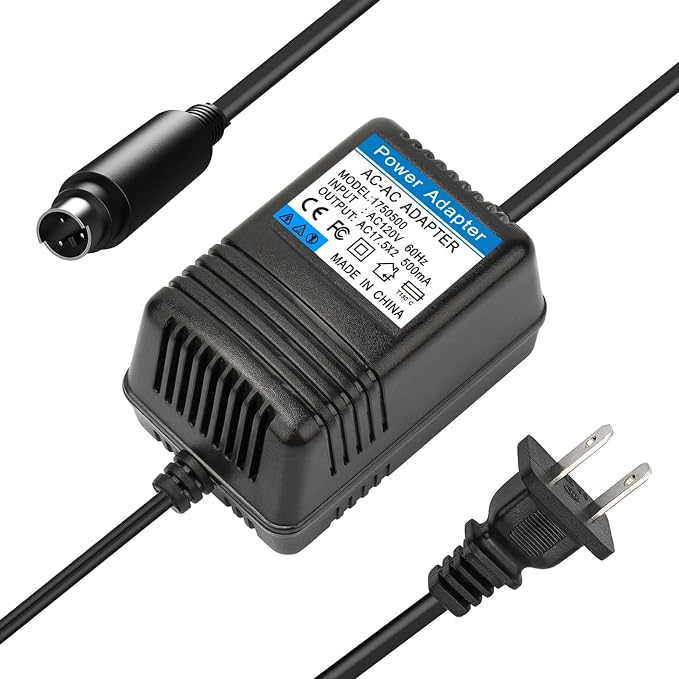 17.5VX2 500mA Powe Adapter for Behringer MXUL5 Eurorack UB1202, XENYX-1202 Mixer (FX:MX5-MP3) 17.5V AC Power Supply Mini 3 Pin Din Input