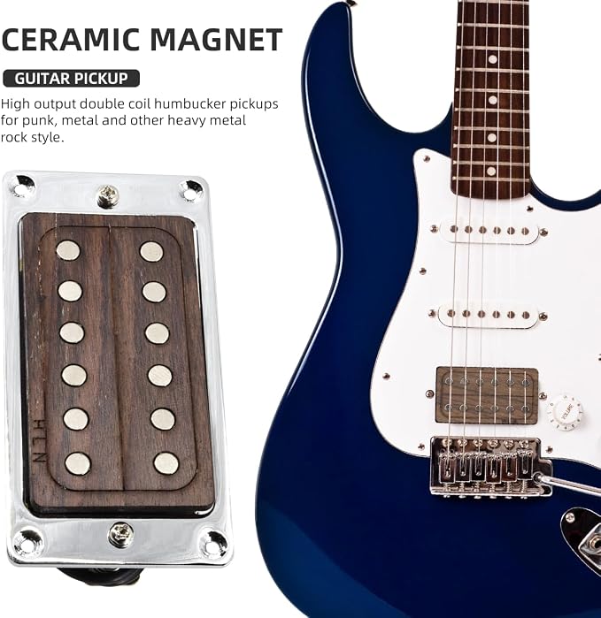 6 String Rosewood Humbucker Pickups for Electric Guitar Replacement Parts (non-adjustable slug)