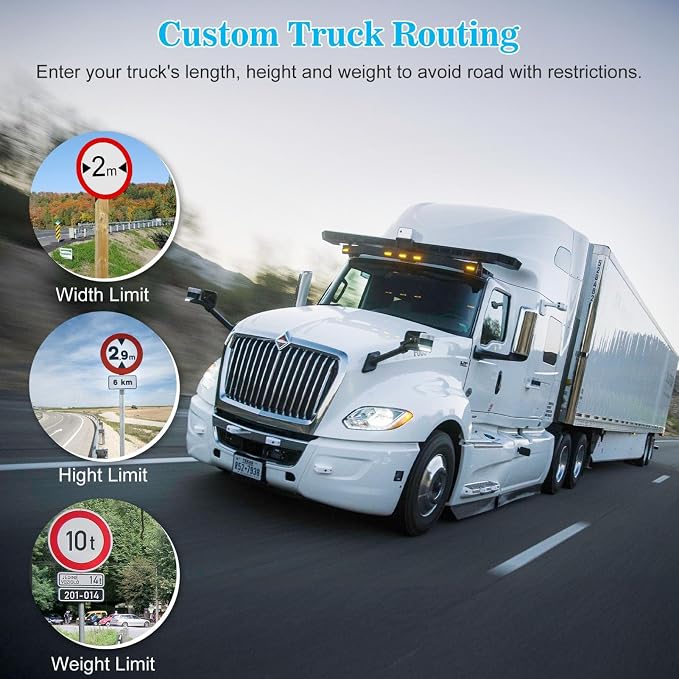 GPS Navigator for Car - 7" Car GPS Navigation System with 2026 Maps Lifetime Free Updates, Voice Guidance & Speedcam/Red Light Alerts, Custom Truck Routing for 7 Vehicles Commercial Drivers