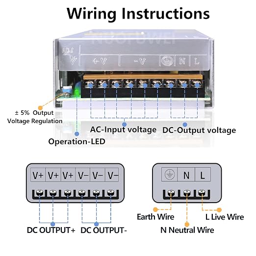DC 36V 16.6A 600W Switching Power Supply Adapter 110V AC to 36v DC Converter Power Supply Transformer SMPS for 36Volt Winch Car Jack LCD Monitor CCTV Car Stereo