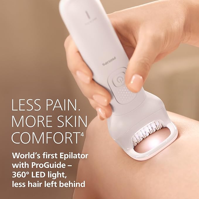 Philips Beauty Set - All-in-One Set for Body and Face, Cordless Wet and Dry Use, for Hair Removal, Body and Skincare, Epilator with 7 Accessories, Model BRE738/00
