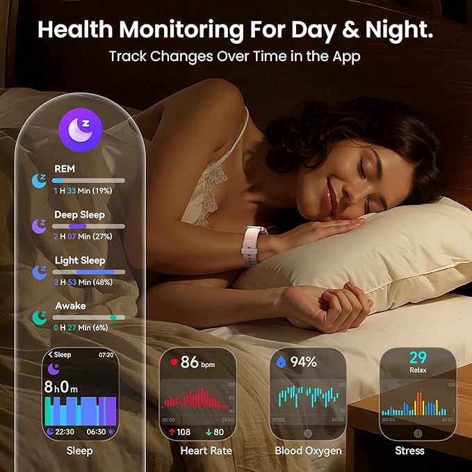 Smart Watches for Women, Womens Smart Watch for iPhone & Android & Samsung, Smartwatch with Call & Alexa, Sleep,Heart Rate,Pressure,SpO2 Monitor & Cycle Tracking, 100+ Sports Modes Fitness Watch-Pink