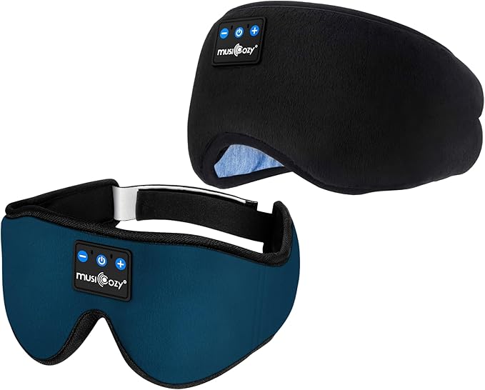MUSICOZY Sleep Headphones Bluetooth 5.4 Headband Sleeping Headphones Sleep Mask, Wireless Music Eye Mask Sleep Earbuds for Side Sleeper Men Women Cool Tech Gadget Unique Gift Office Travel, Pack of 2
