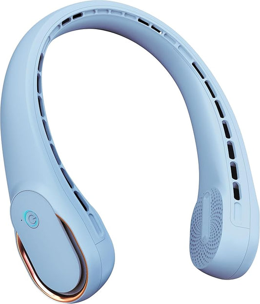 FrSara Neck Fan, Portable Fan Strong Wind, Upgraded 4000mAh, Upgraded Air Volume,360° Cooling, Quiet, No Hair Twisting, Even Air Volume On Both Sides, Non-Slip Material, Short Charging, Long Use Time