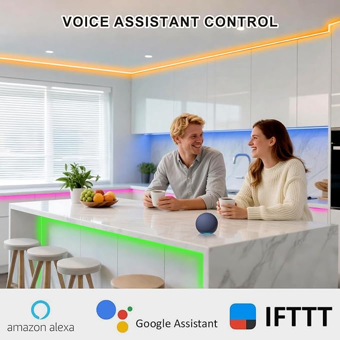 Under Cabinet LED Lighting, Dimmable Under Counter Lights, WiFi Smart Controlled,RGB,12 Inch, Multicolor Linkable Lamps with Remote Control, Compatible with Alexa Google Home (6 Pack)