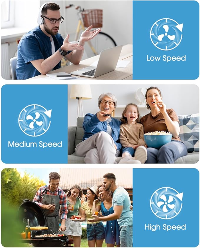 JINLICTE Portable Misting Fan,【Max 15H Runtime】 8-Inch Rechargeable Water Cooling Mist Fan with 600mL Water Tank, Quiet USB Battery Powered, Perfect for Camping Home Outside Office Travel