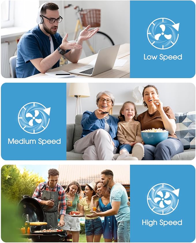 JINLICTE Portable Misting Fan,【Max 15H Runtime】 8-Inch Rechargeable Water Cooling Mist Fan with 600mL Water Tank, Quiet USB Battery Powered, Perfect for Camping Home Outside Office Travel