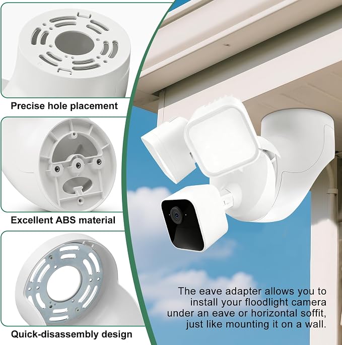 Eave Mount for Ring Devices Weatherproof Bracket for Smart Lighting & Security Cameras,Compatible with Ring Floodlight Cam Wired Plus/Pro,Floodlight Camera v2/Pro,Ring Smart Lighting Floodlight Wired