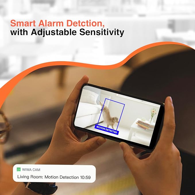 WIWACAM 2K WiFi Camera with 5000mAh Battery, Ultra HD Night Vision Motion Video-Only, 8