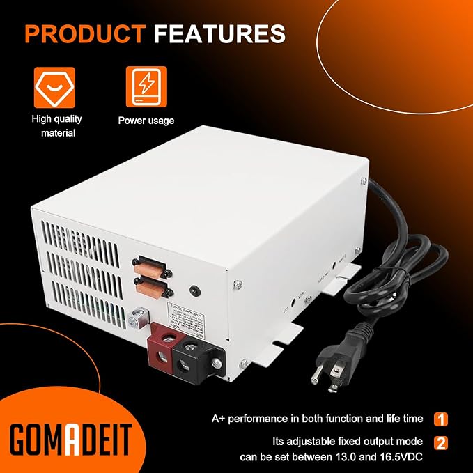 WF-9855 55 AMP RV Power Converter Replacement RV Trailer Camper 9800 Series Camper Inverter Converter - 110V AC to 12V DC