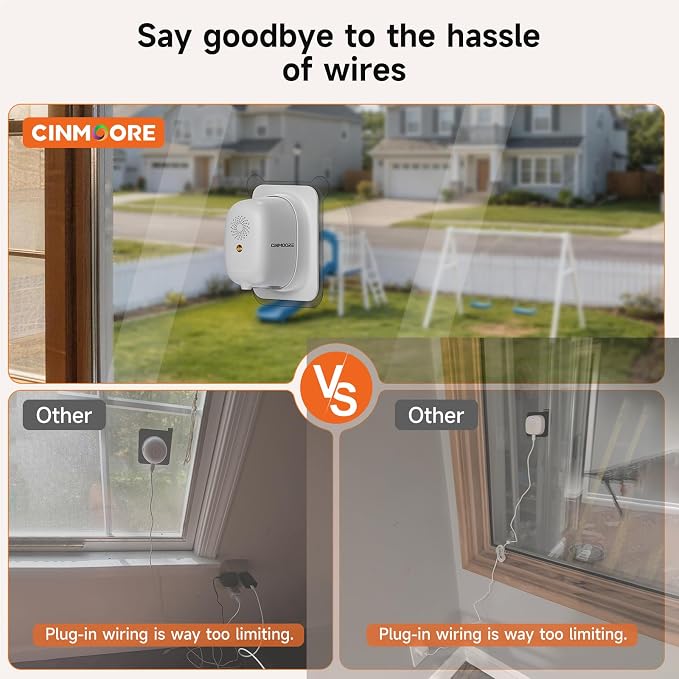4MP 2.5K Wireless Window Camera, Rechargeable Indoor HD Home Security Camera, 2.4GHz WiFi, Full Color Night Vision, AI Motion Detection, Anti-Glare, No Wiring, Static Cling Mount No Residue