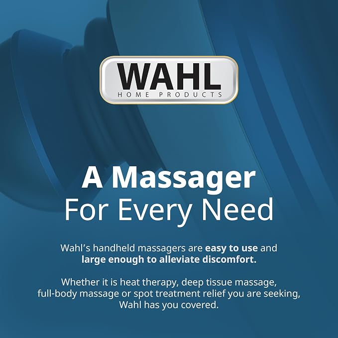 Wahl Deep Tissue Corded Long Handle Percussion Massager, Handheld Therapy with Variable Intensity to Relieve Pain in the Back, Neck, Shoulders, Muscles, & Legs, FSA Eligible, Model 4290-300