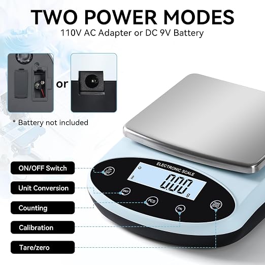 Analytical Balance 5000g x 0.01g Digital Gram Scale 0.01g Accuracy Precision Lab Scale 13 Unit High Precision Digital Scale for Laboratory, Jewelry Weighing
