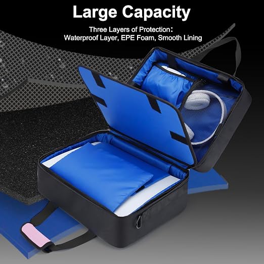 Carrying Case Fit for PS5, Travel Thickened Protective Bag Compatible with Playstation 5 Console, Headset, PS5 Controller, Game Discs, and Gaming Accessories, Pink