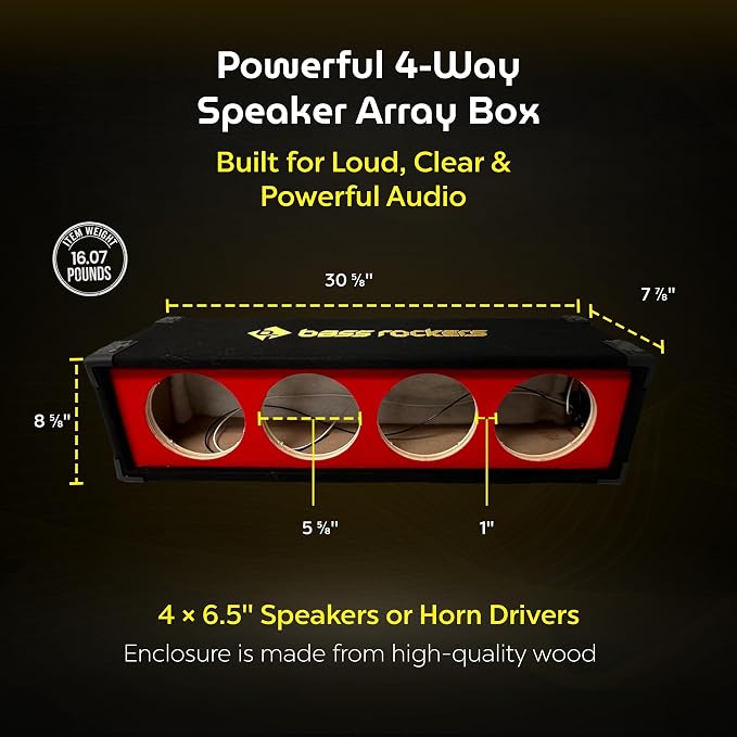 Bass Rockers Array Box Enclosure BRHB6 4 Driver Horns 4 x 6.5 Speakers Xtreme Durable Strong Wood Subwoofer Boxes Color Carpet Chuchera Horn Brazilian Style