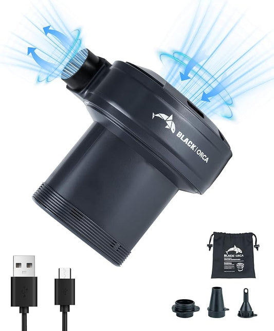 Portable Air Pump for Inflatables, 6 kPa Electric Air Pump with 4000 mAh Battery USB Rechargeable, Quick Inflate Deflate for Air Mattress, Pool Floats, Vacuum Storage Bags