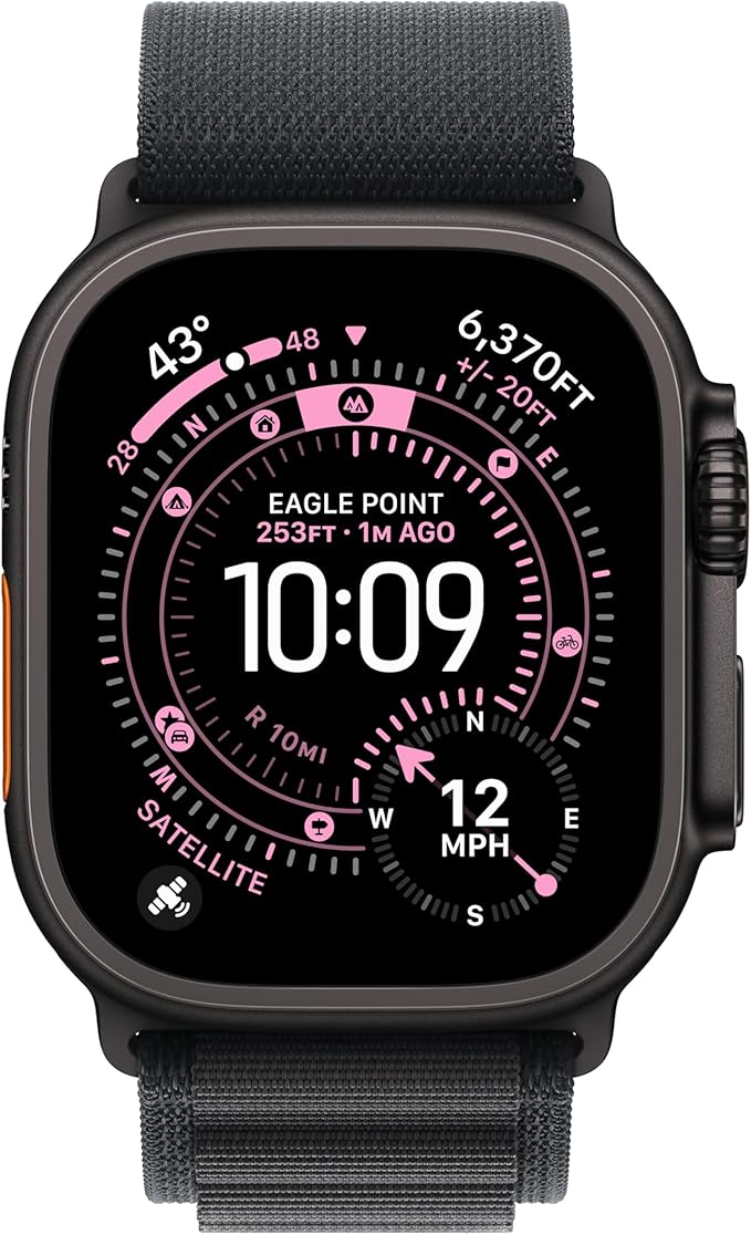 Apple Watch Band - Alpine Loop - 49mm - Black - Small - Black Titanium Finish