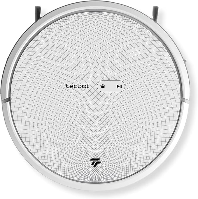 Tecbot S1 PRO Robotic Vacuum/Mopping Cleaner, White; 14.4V; 25W; 0.6 L Dust Box Capacity; 0.45 L Water Tank; 3000Pa Suction; App Control; Dual Anti-Collision System; Gyroscope Navigation