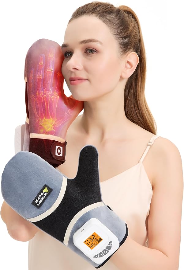 CAMECO 2-in-1 Cordless Heated Arthritis Gloves & Hand Massager for Pain Relief, 5000mAh Heating Pad for Hands for Arthritis, 104℉-140℉ Rechargeable Vibration Hand Warmers for Women Men