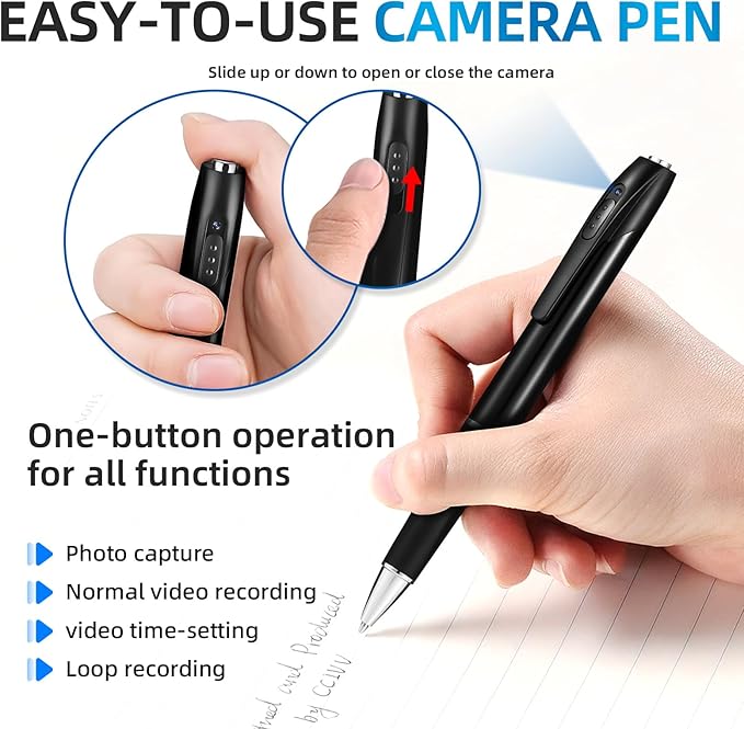 1080P Mini Hidden Camera，HD Camera Pen – Nanny Cam Mini Security Cameras，Long Battery Life，Easy to Use，Micro Pen Camera for Important Moment【2026 Upgrade】