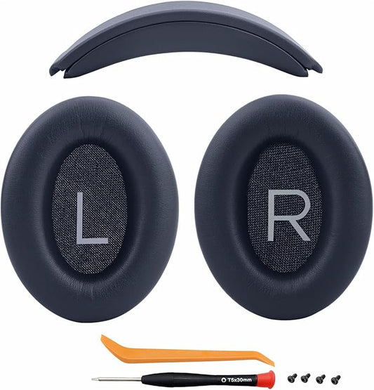 Ear Cushions and Headband Cushion Foam for Bose QuietComfort 45 (QC45) Headphones Accessories Easy to Install （45） (（45-Navy）)