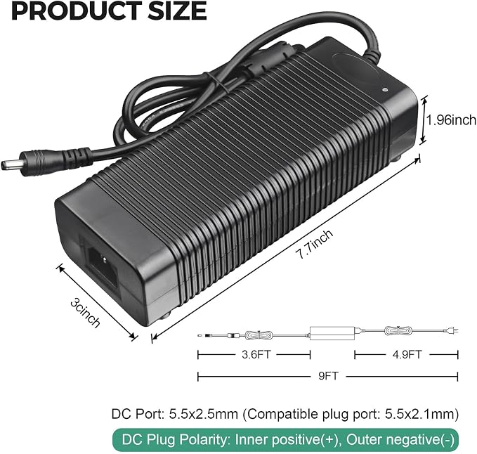 COOLM 12V 25A Power Supply Adapter 300W AC Converter 100-240V to DC 12 Volt 25Amp 25 Amp Transformer 20A 22A 23A 24A for LED Strip Light LED Driver CCTV Security System
