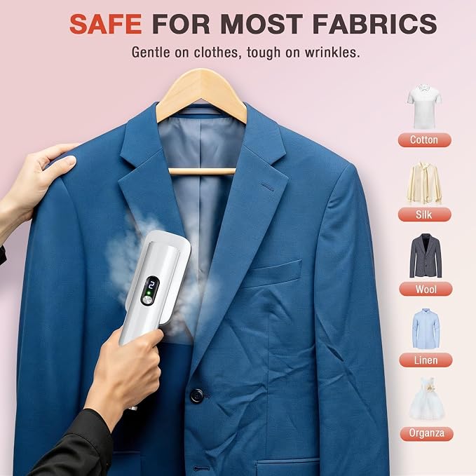 G5 Pro Travel Steamer For Clothes, 110-240V Portable Handheld Irons-15S Fast Heat Up, Auto Shut-Off Rotating Head With Big Iron Panel, 100Ml Tank Self-Standing For Global Travel(white)