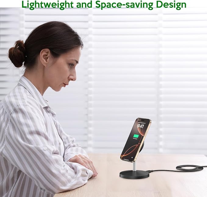 Wireless Charging Stand,2 Pack Wireless Charging Station Mag-Safe Charger Stand with 6Foot USB C Cable,iPhone Charger Stand Charging Station for iPhone 17 Pro Max/17Air/16 Plus/16 Pro Max/15/14/13/12