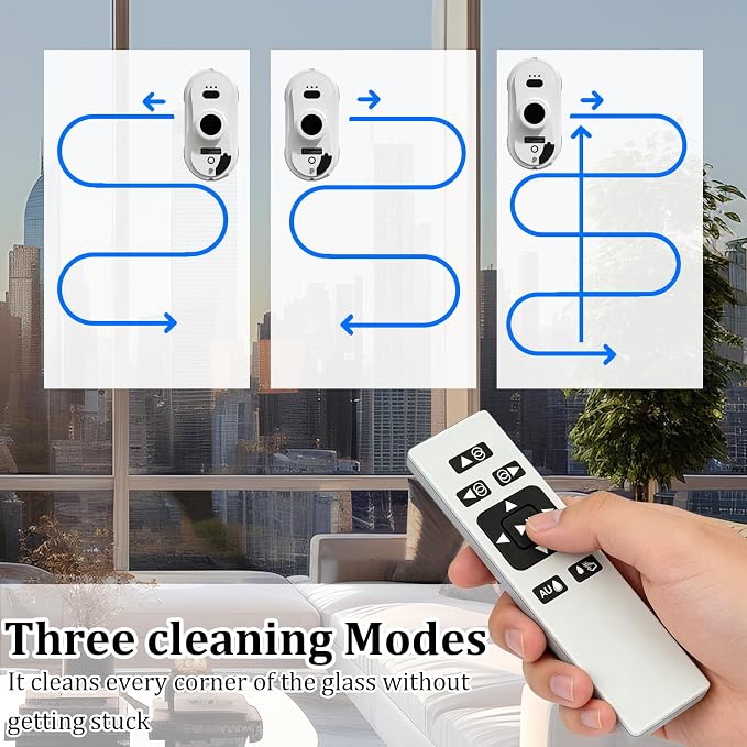 Window Cleaning Robot with Ultrasonic 5600PA Auto Water Glass Cleaning Automatic Smart Robot Cleaner,Window Vacuum Cleaner with Control Windows