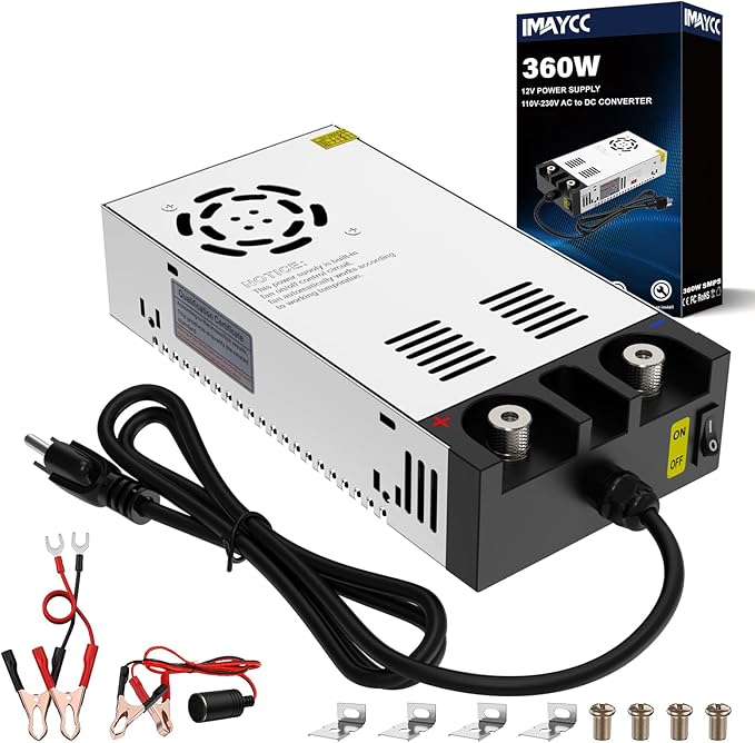 IMAYCC 12V Power Supply for Diesel Heater,120v to 12v DC Converter for Diesel Heater, AC to DC Power Converter 30A 360W